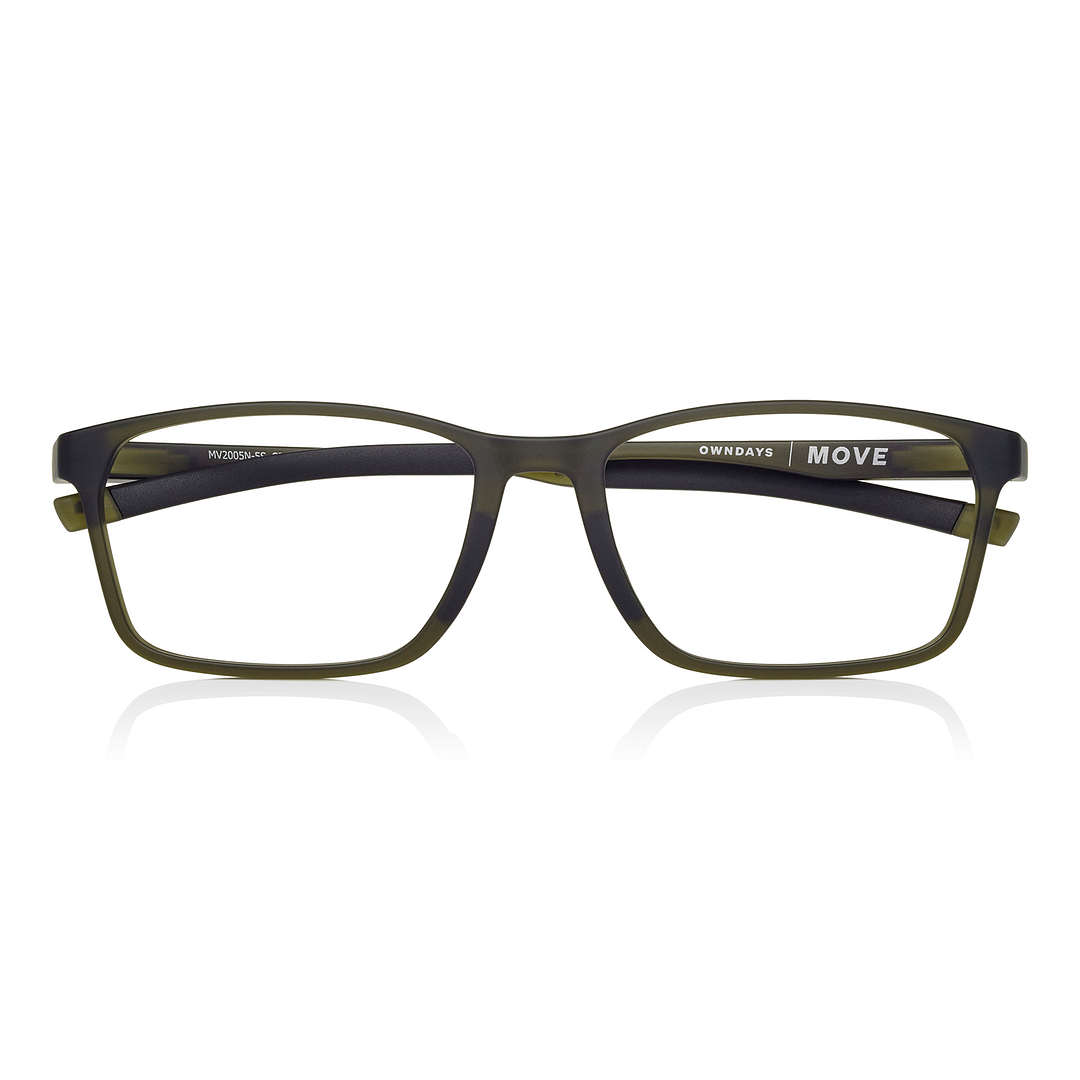 OWNDAYS | MOVE Matte Khaki Full Rim Rectangle right side